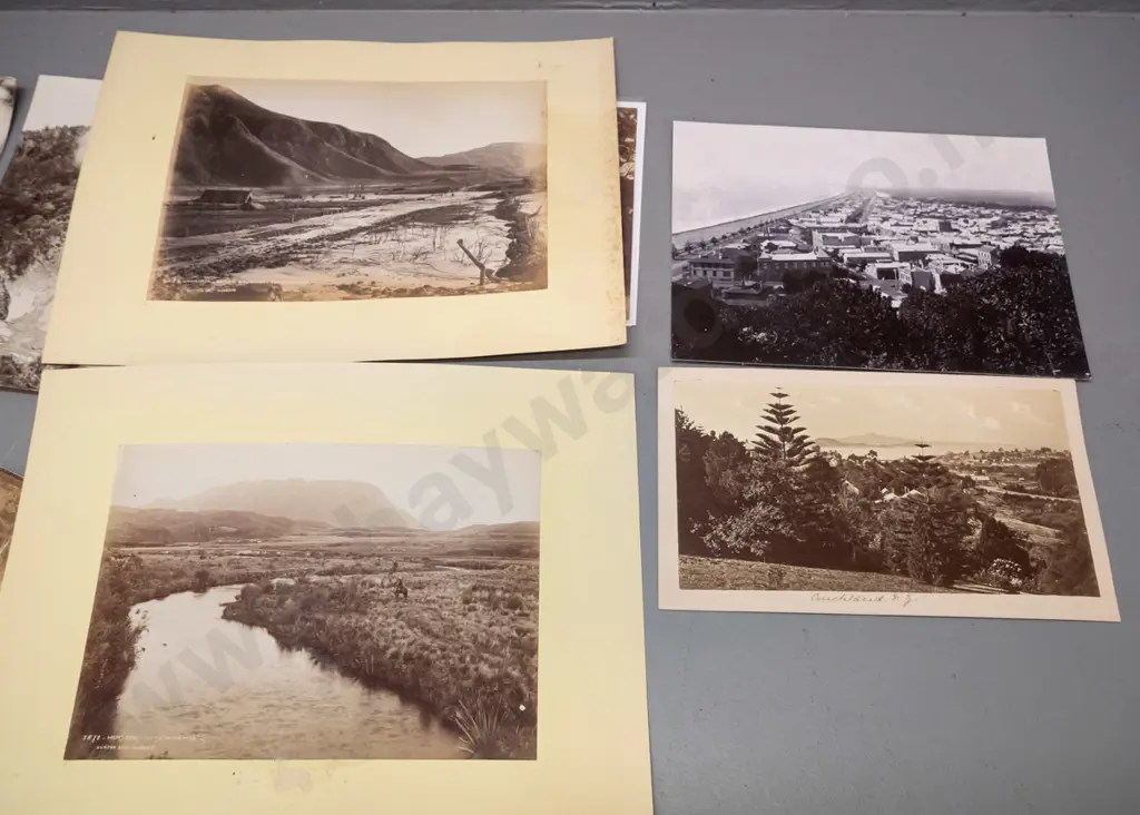 6 unmounted and 2 mounted vintage photographs - Takapuna, Napier, Auckland, Wairoa, Horohoro & Hinemoa, etc. Image 1++