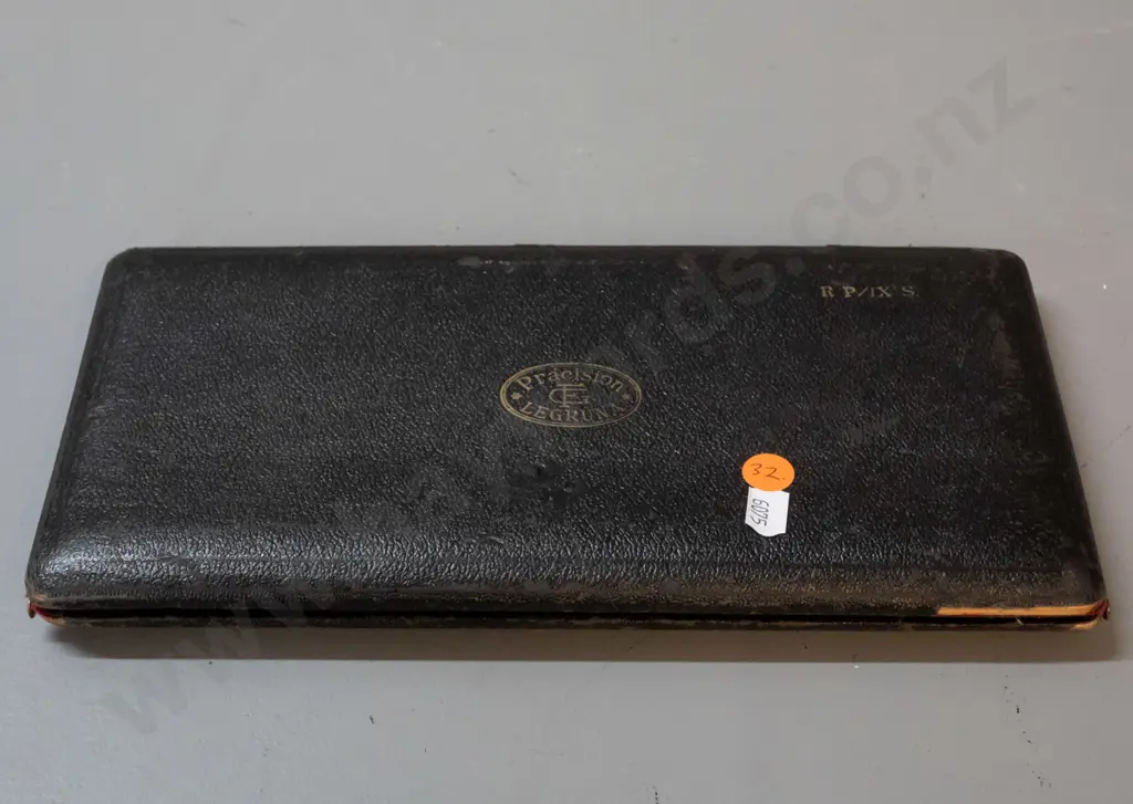 vintage cased Legruna precision drafting set - damage to hinge on case L-280 W-140 Image 1++