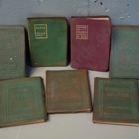7 small books including 5 Little Leather Library volumes - Speeches and Addresses of Abraham Lincoln, Sherlock Holmes,