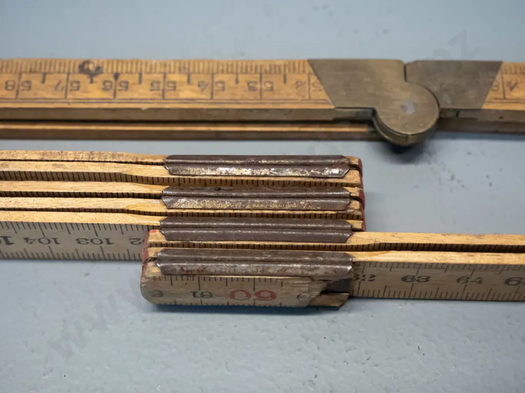 antique Victorian timber and brass glass cutter with Charratt & Newth London label L-180 and 2 brass and timber folding Image 1++