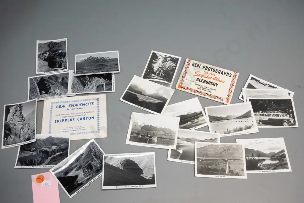 2 New Zealand miniature scenic postcard sets - Skipper's Canyon and Glenorchy Image 1++