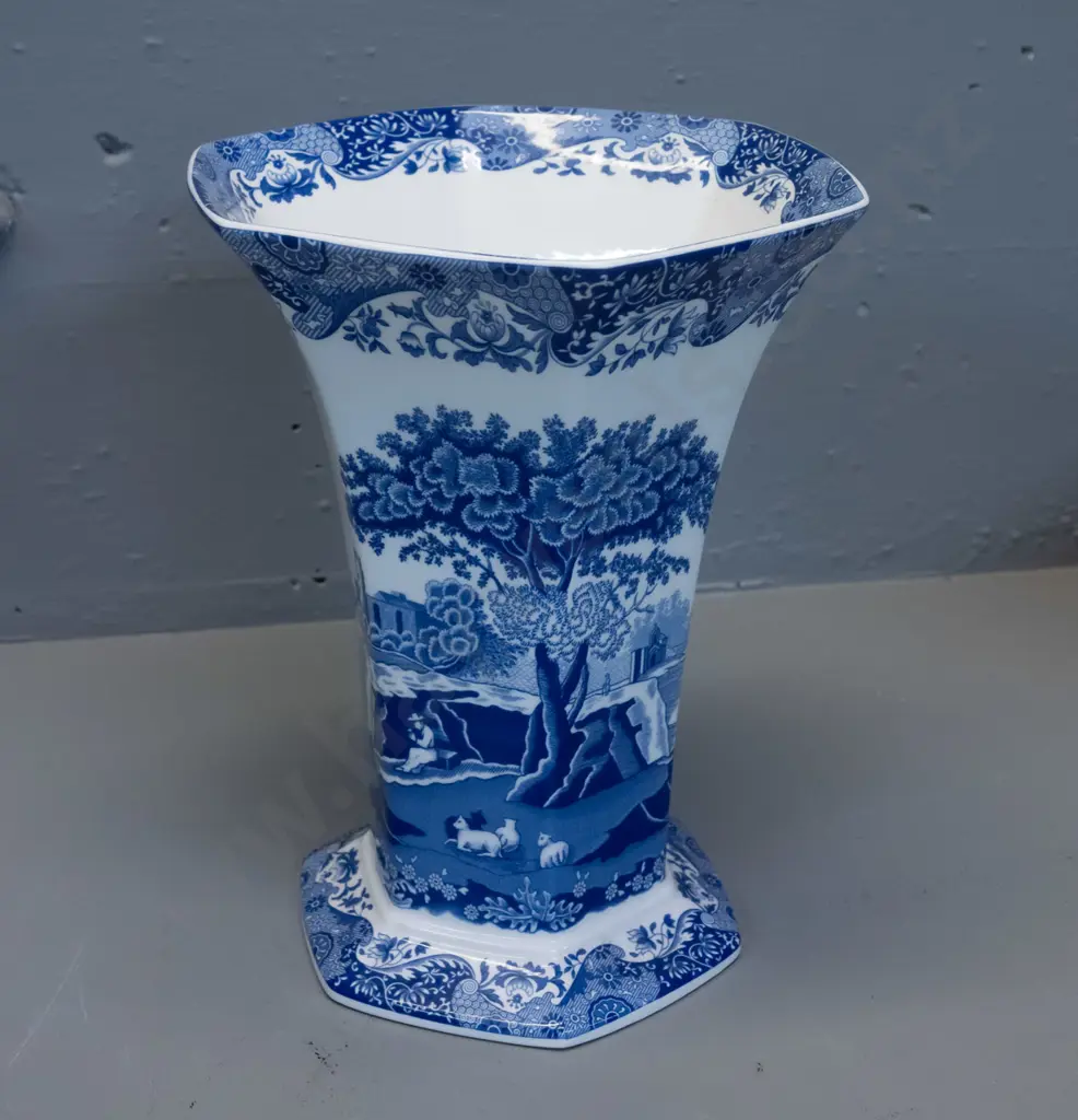 large Spode "Italian" pattern blue & white vase H-260 D-210 Image 1++