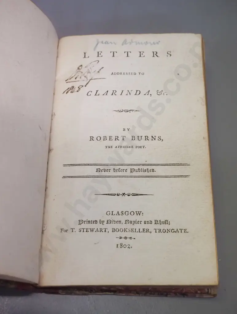 6 antique books - 1802 Robert Burns Letters to Clarinda, 1776 Letters from Lady Luxborough to William Shenstone, 1812 Image 1++