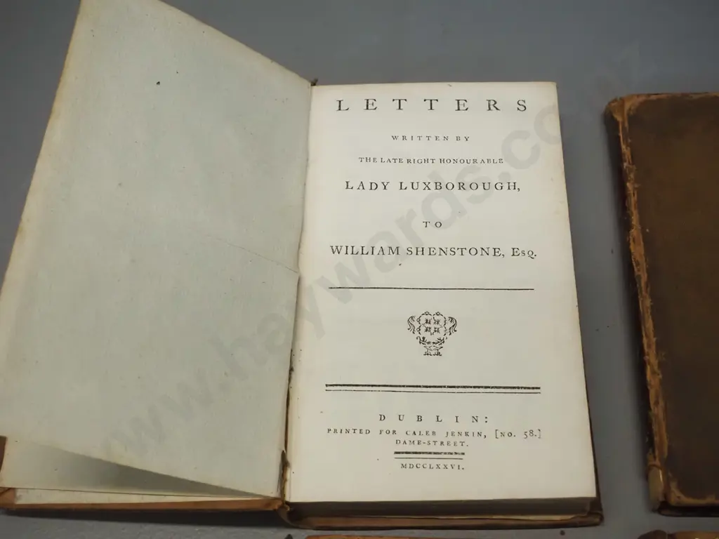 6 antique books - 1802 Robert Burns Letters to Clarinda, 1776 Letters from Lady Luxborough to William Shenstone, 1812 Image 1++