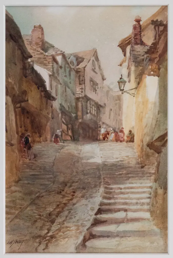 Walter Sweet - framed watercolour "Stepcote Hill, Exter" H-270 W-180 Image 1++