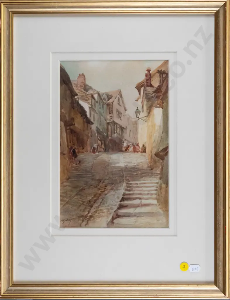 Walter Sweet - framed watercolour "Stepcote Hill, Exter" H-270 W-180 Image 1++