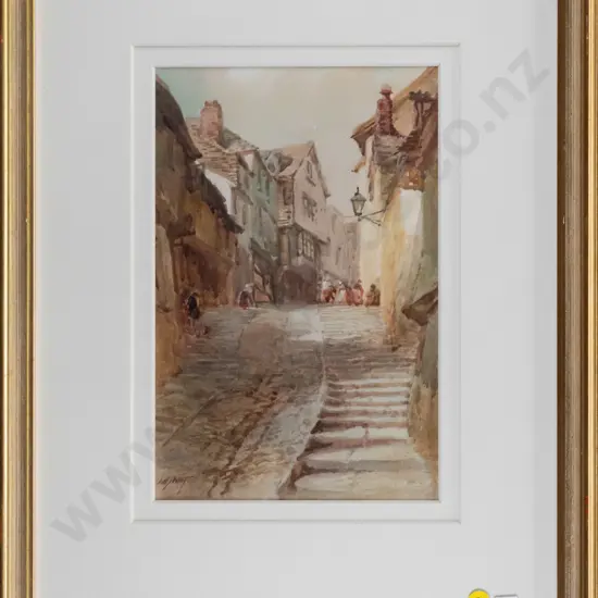 Walter Sweet - framed watercolour "Stepcote Hill, Exter" H-270 W-180