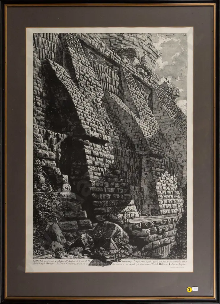 framed print - Foundation of Castel Sant Angelo in Rome H-660 W-450 Image 1++