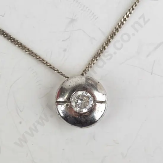 silver cz necklace chain stamped 925