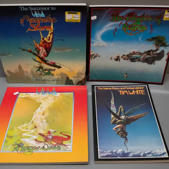 4 fantasy illustration / art books - three Roger Dean and Tim White science fiction and fantasy work