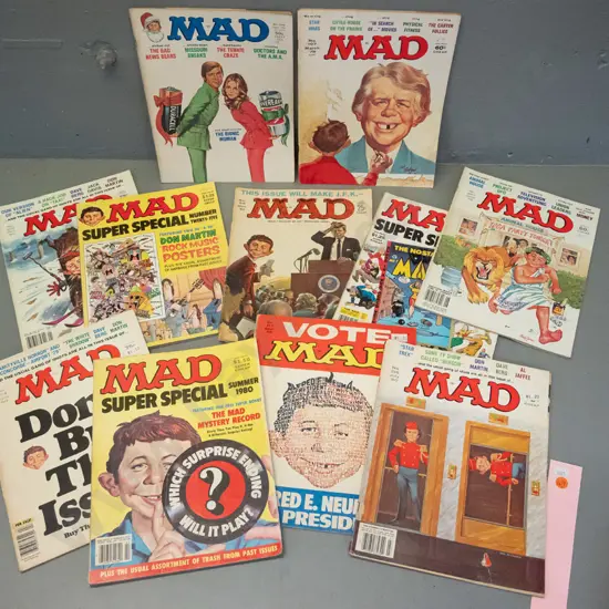 11 assorted 1960s thru 1980s Mad magazines - some wear