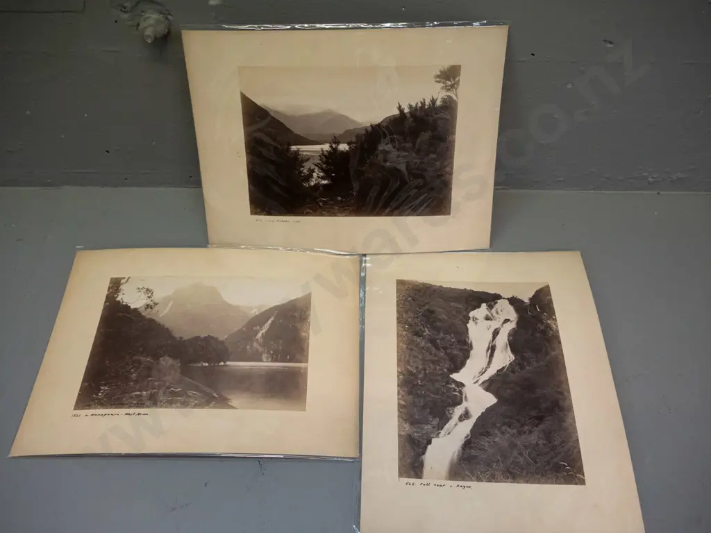 vintage photographs mounted on 5 cards, 3 double sided  Rere Lake, Wanaka East, Wakatipu, Lake Hayes, etc. Image 1++
