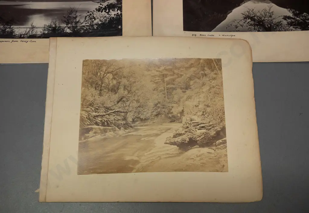 vintage photographs mounted on 5 cards, 3 double sided  Rere Lake, Wanaka East, Wakatipu, Lake Hayes, etc. Image 1++