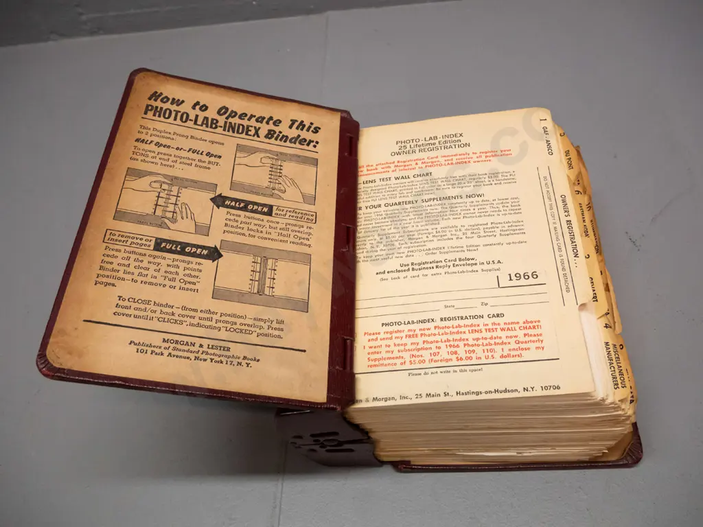 vintage Photo Lab Index by Henry Lester/ Pub. Morgan & Lester - in ring binder with metal hinged spine - some browning Image 1++