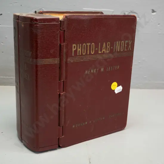 vintage Photo Lab Index by Henry Lester/ Pub. Morgan & Lester - in ring binder with metal hinged spine - some browning