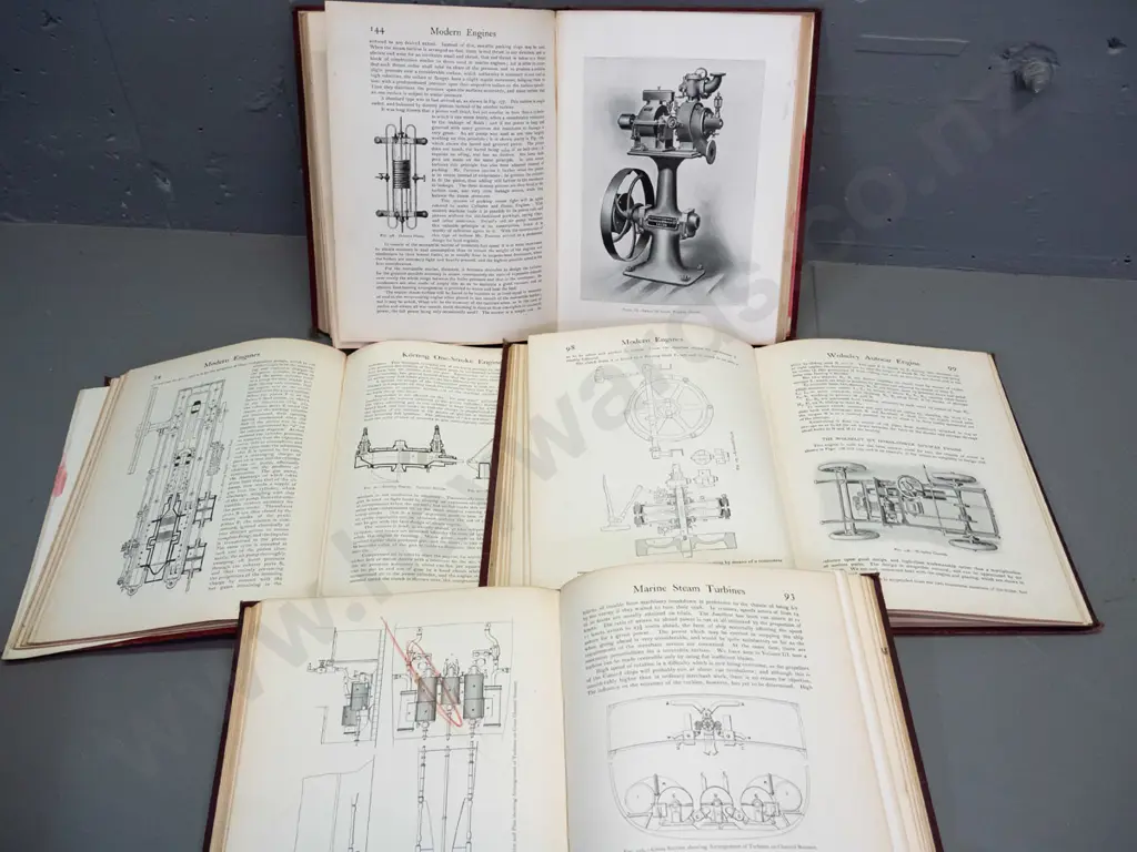 vintage part set Modern Engines and Power Generators by Rankin Kennedy - I, II, III and V  Caxton Publishing Image 1++