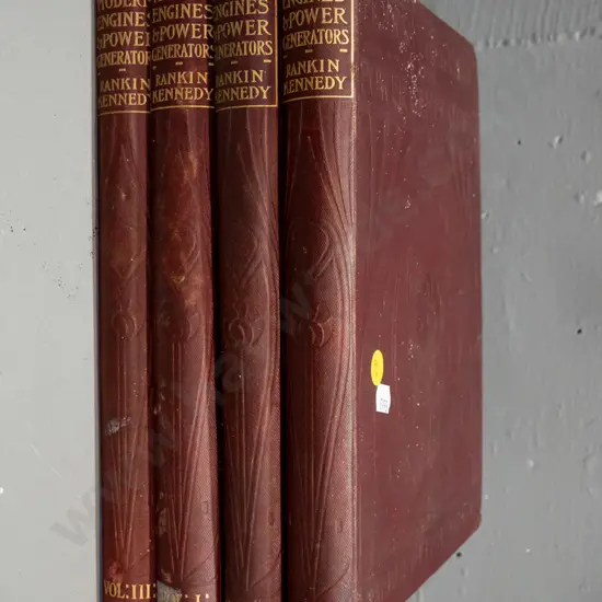 vintage part set Modern Engines and Power Generators by Rankin Kennedy - I, II, III and V  Caxton Publishing