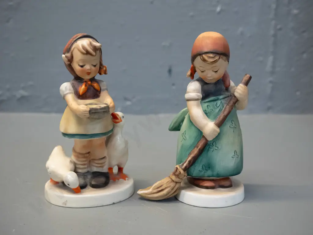 2 Goebels girl figurines, marked Hummel on back, H-120 Image 1++