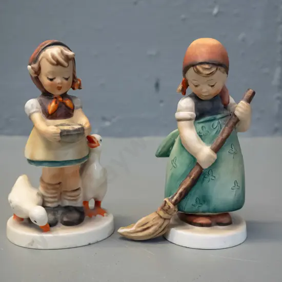 2 Goebels girl figurines, marked Hummel on back, H-120
