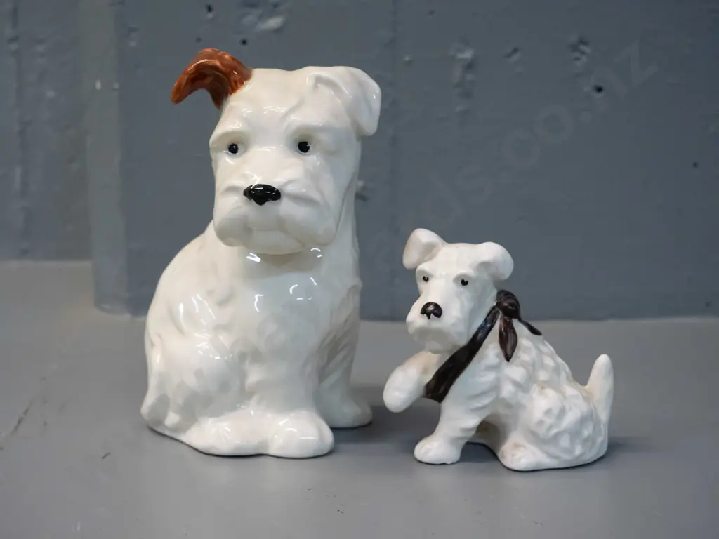 2 Scottie dog figurines - Beswick H-160 and smaller Sylvac (No 1488?) Image 1++