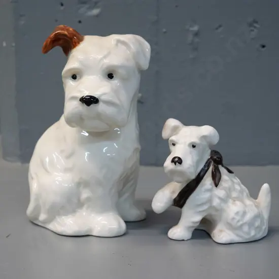 2 Scottie dog figurines - Beswick H-160 and smaller Sylvac (No 1488?)