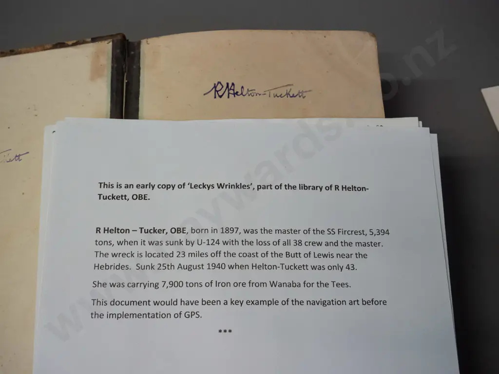 vintage book - Leckie's Wrinkles in Practical Navigation - London 1918, see photos for provenance info. - some foxing, Image 1++