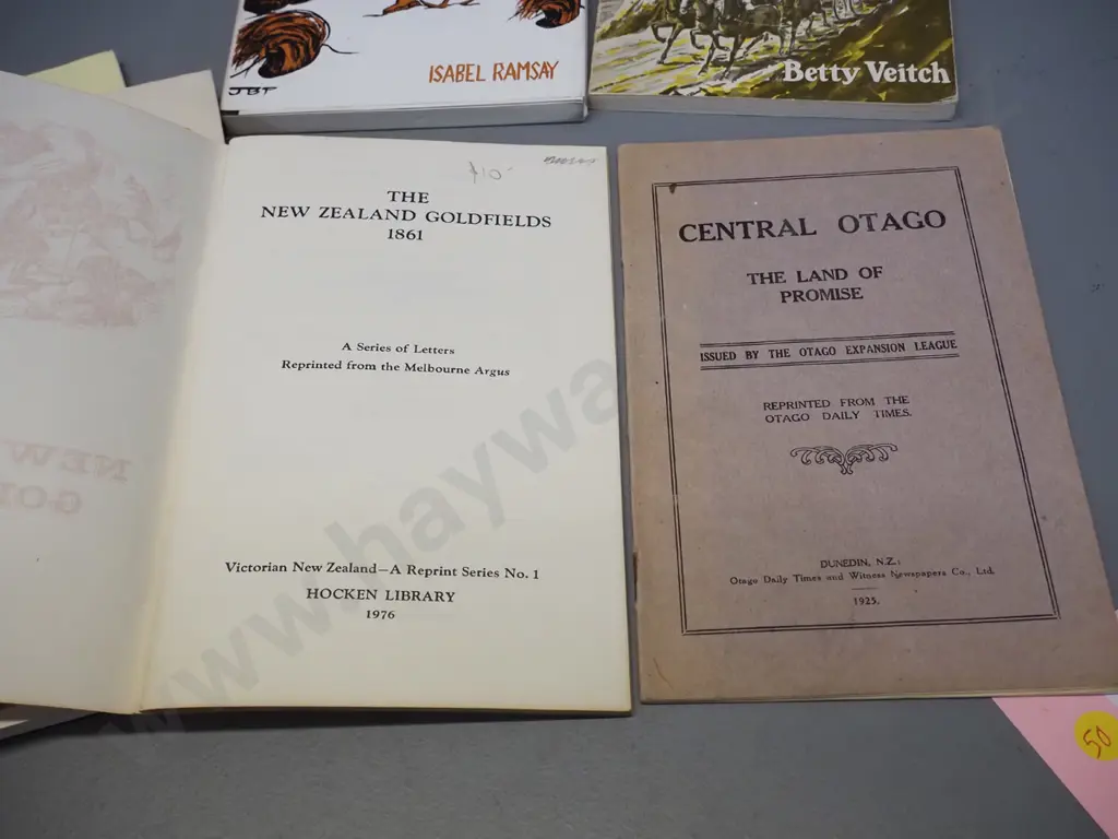 7 central Otago history books - Naseby, St Bathan's, Maniototo, Clyde, NZ Goldfields, etc - see photos for detail Image 1++