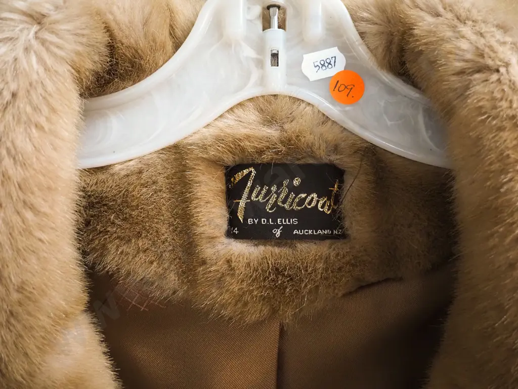 Furricoat faux-fur jacket with D.L. Ellis Auckland label Image 1++
