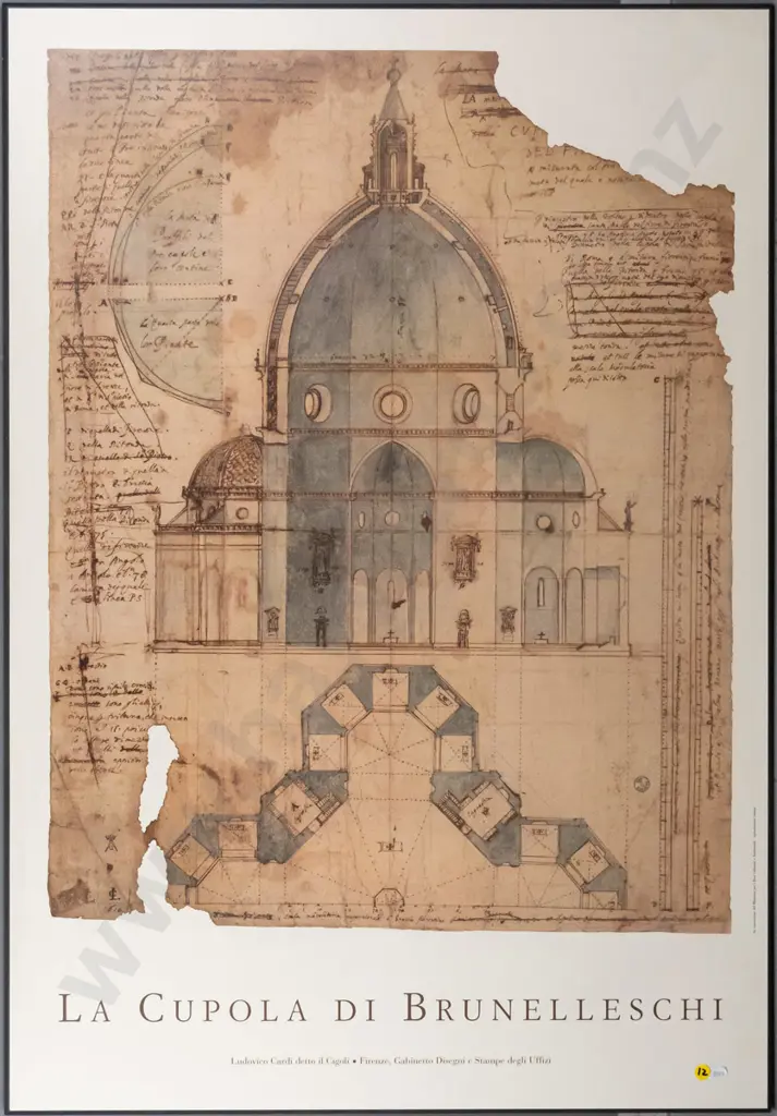 La Cupola Di Brunellschi  poster print on board H-1010 W-700 Image 1++