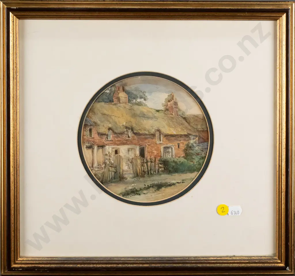 unsigned watercolour - old terrace houses Diam-150 Image 1++