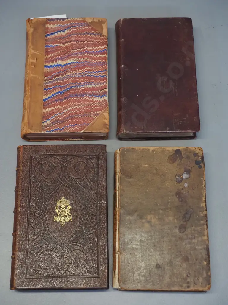 4 antique books - 1776 Poems and Play by William Haley, Vol 5 only, 1838 Mitchell's Catechism, 1876 Lives and Works of Image 1++