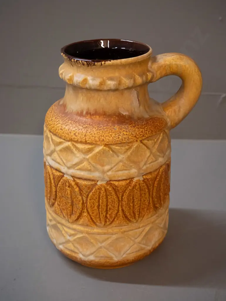 German pottery handled vase - has small casting fault on side H-250 Image 1++