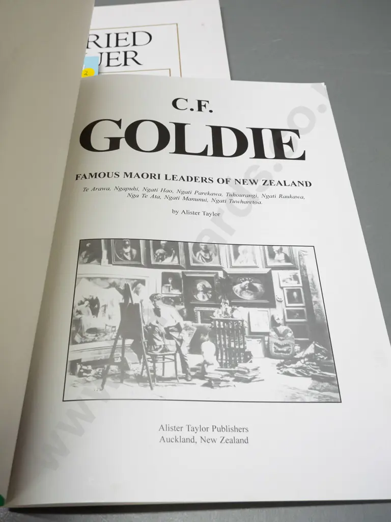2 soft cover New Zealand art books - Goldie and larger Lindauer volume H-450 W-345 Image 1++