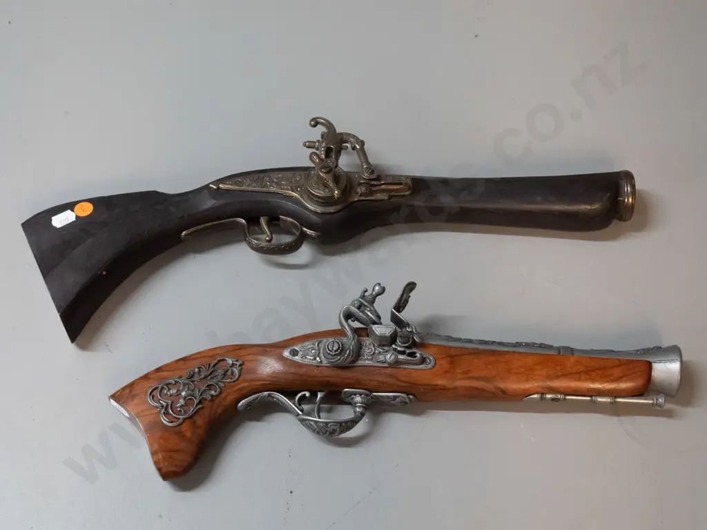 2 replica flintlock pistols or hand guns - longer is L-460 Image 1++