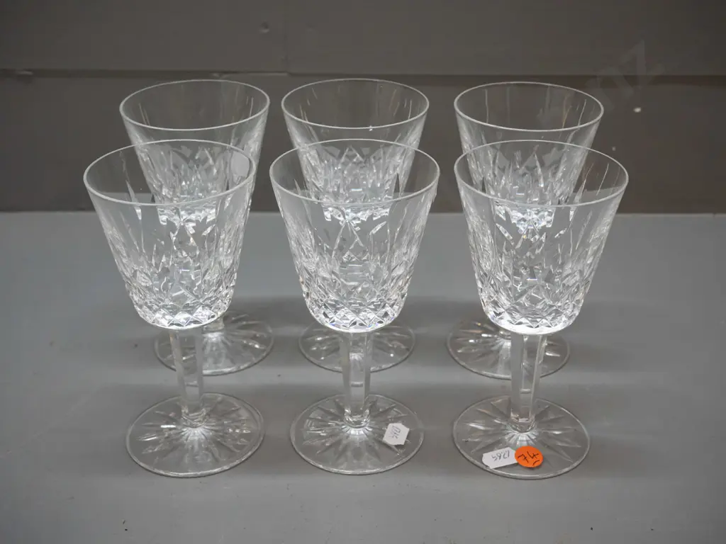 set of 6 Waterford cut crystal wine glasses H-150 D-80 Image 1++