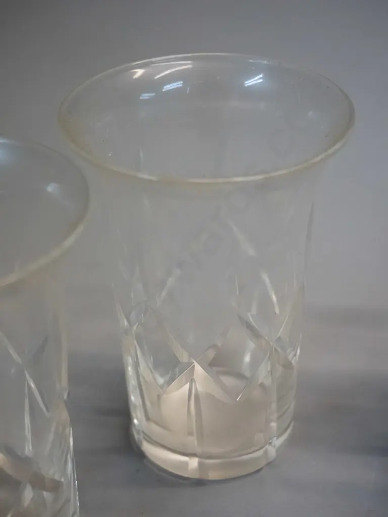 6 Webb Corbett cut crystal flared rim beakers H-100 D-70 Image 1++