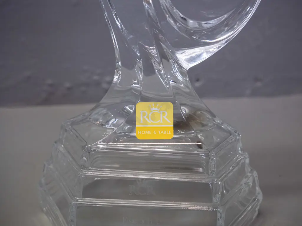 deco style moulded crystal figurine of dancing woman - with RCR / Made in Italy label H-290 Image 1++