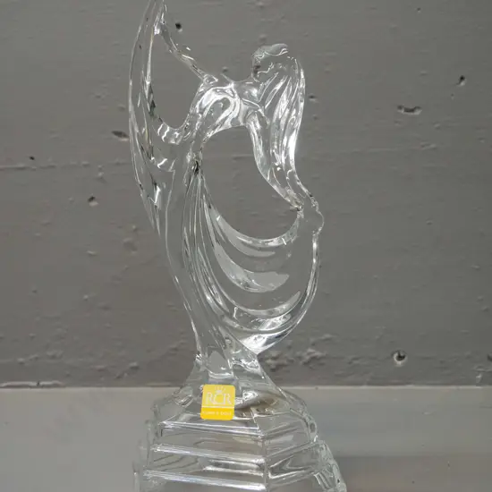 deco style moulded crystal figurine of dancing woman - with RCR / Made in Italy label H-290