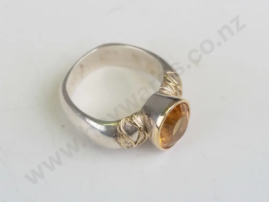 Tony Williams silver citrine ring stamped stg sil 18ct Image 1++