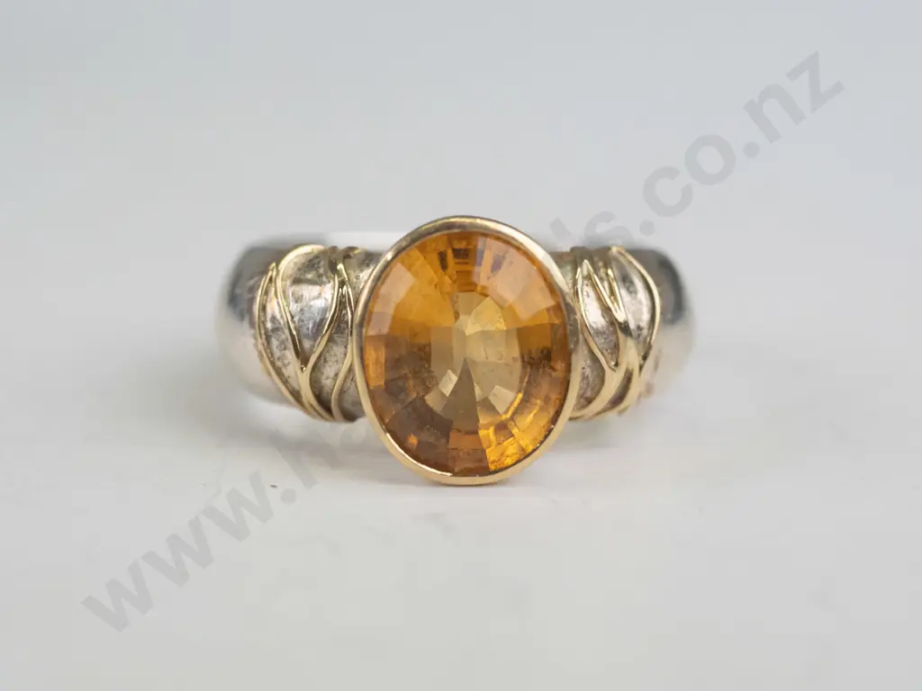 Tony Williams silver citrine ring stamped stg sil 18ct Image 1++
