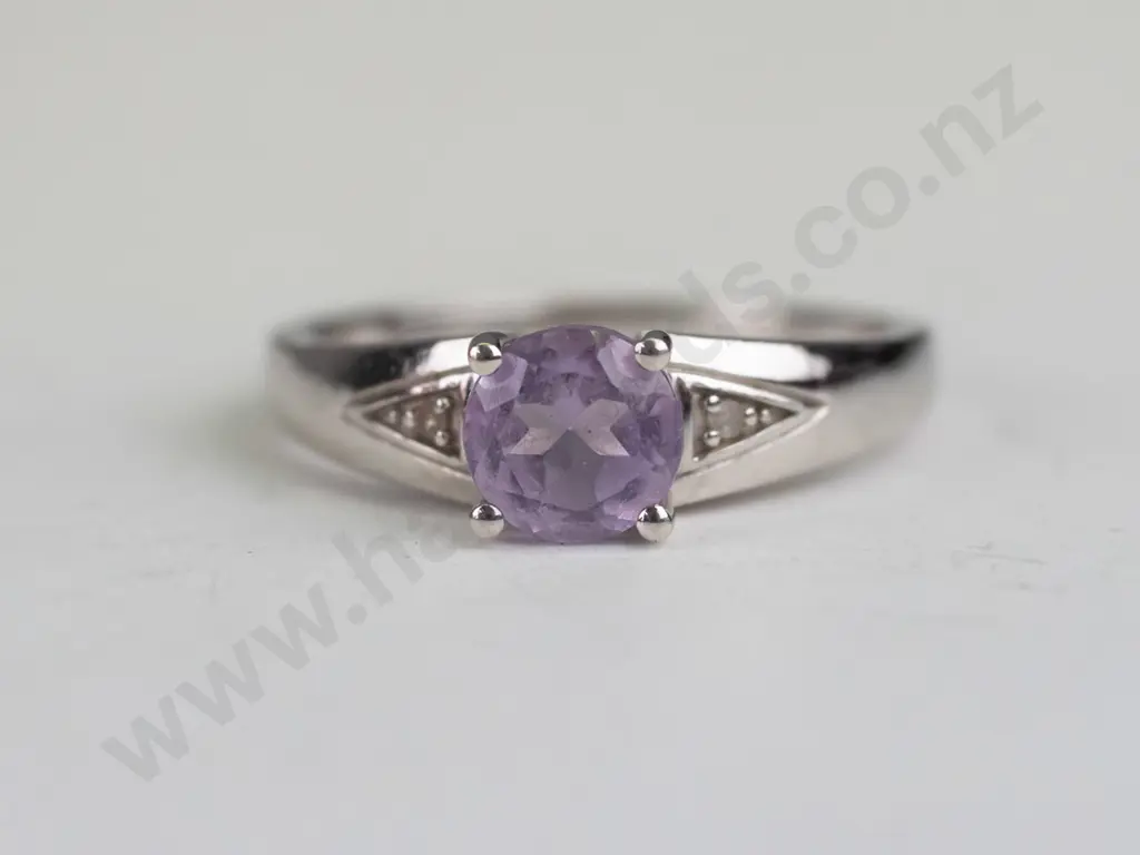 silver amethyst ring stamped 925 Image 1++