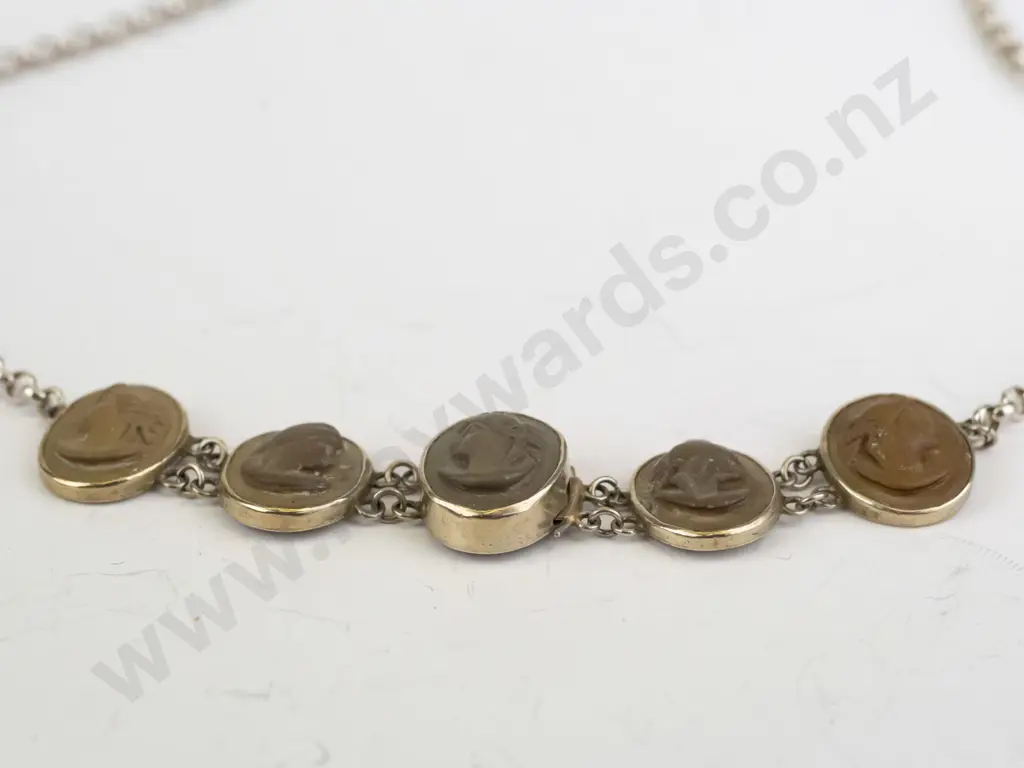 silver cameo style necklace stamped 925 Image 1++