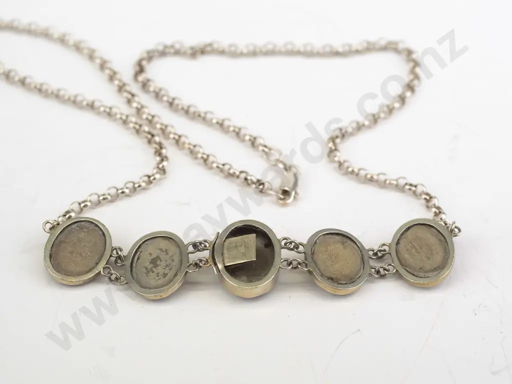 silver cameo style necklace stamped 925 Image 1++