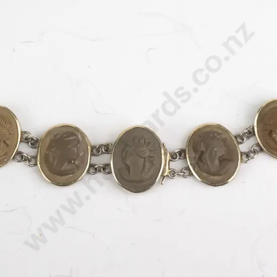 silver cameo style necklace stamped 925