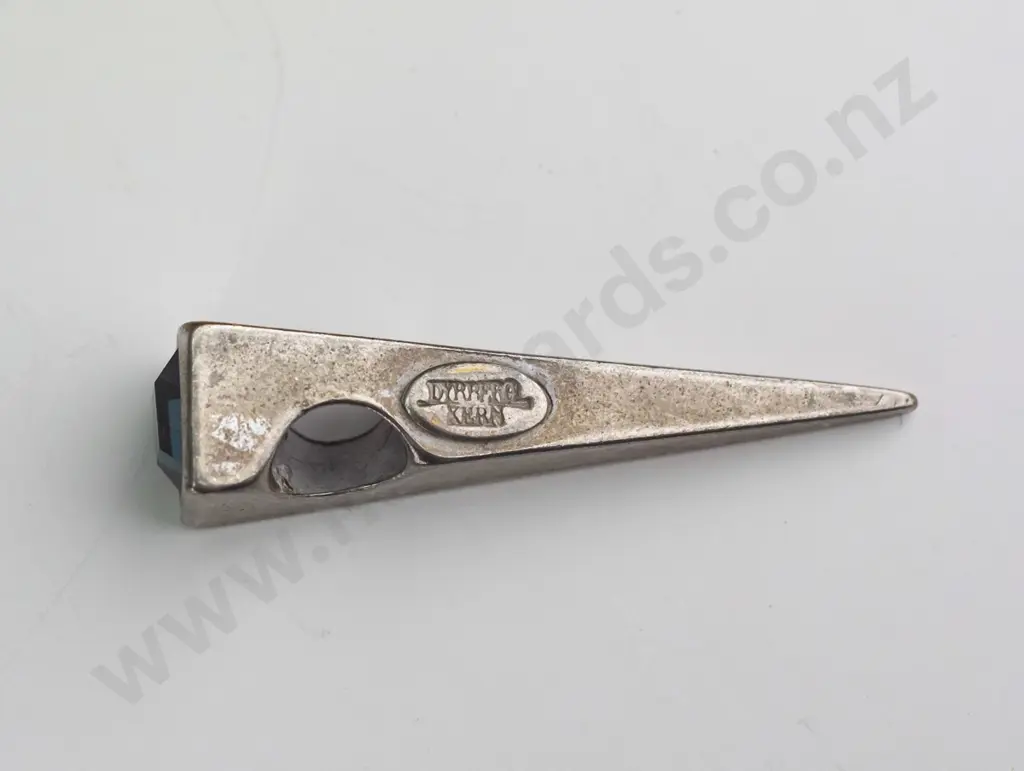 silver triangular pendant with blue stone no chain 'Dyberg Kern'  ? Image 1++