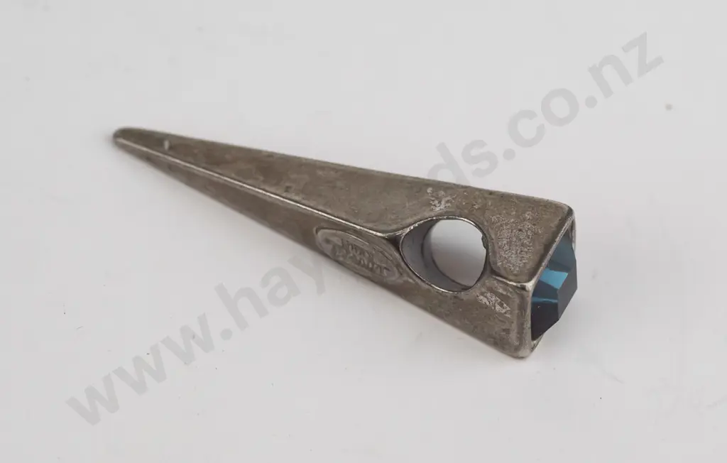 silver triangular pendant with blue stone no chain 'Dyberg Kern'  ? Image 1++