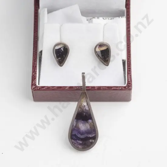 necklace [no chain] & earring set stamped 925