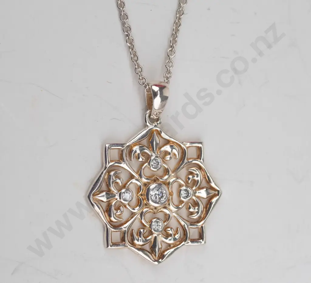 silver cz necklace stamped 925 Image 1++