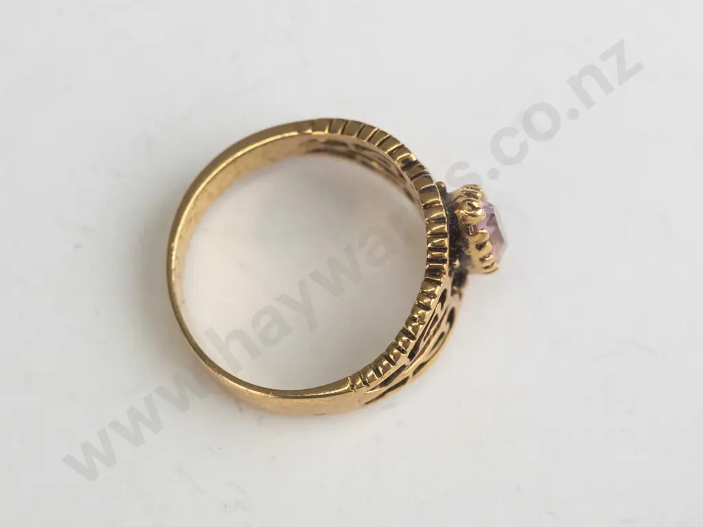 amethyst dress ring stamped14ktg Image 1++