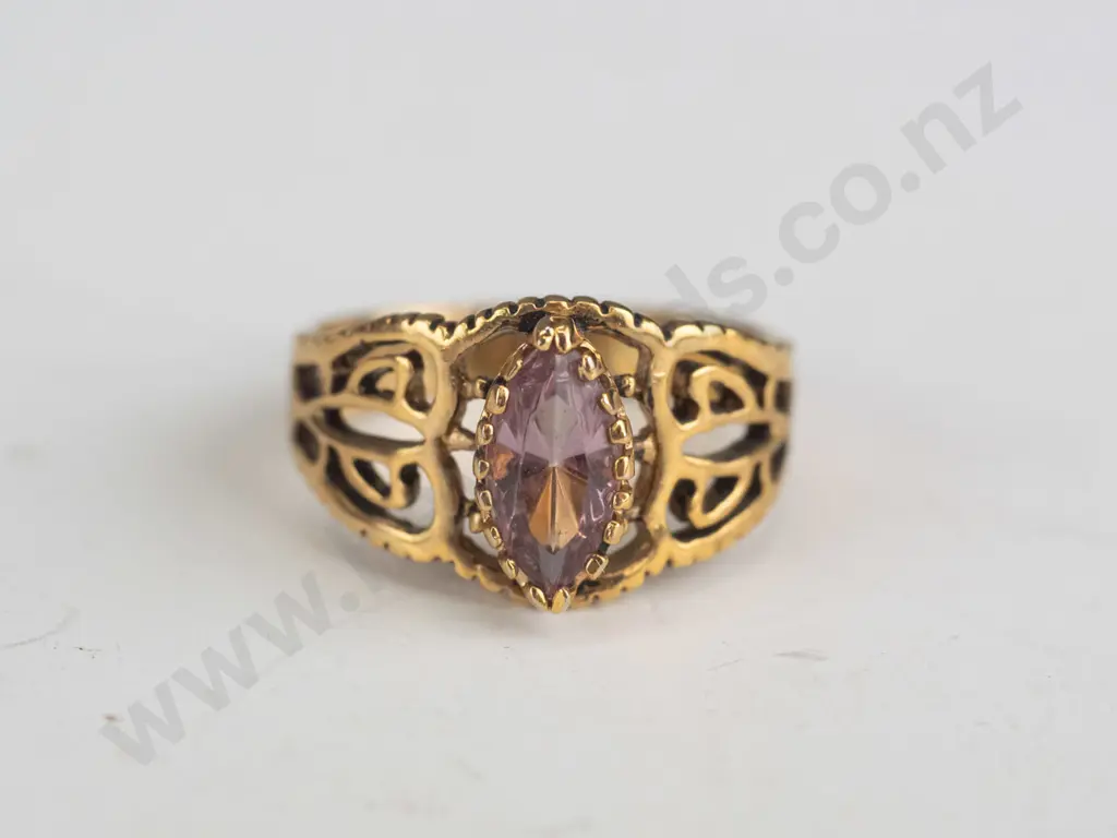 amethyst dress ring stamped14ktg Image 1++